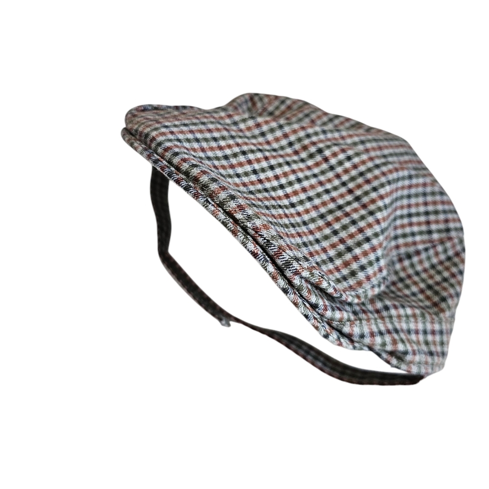 Janie And Jack Newsboy‎ Skip Cap Check Plaid Baby Hat Size 3-6 Months Chin Strap